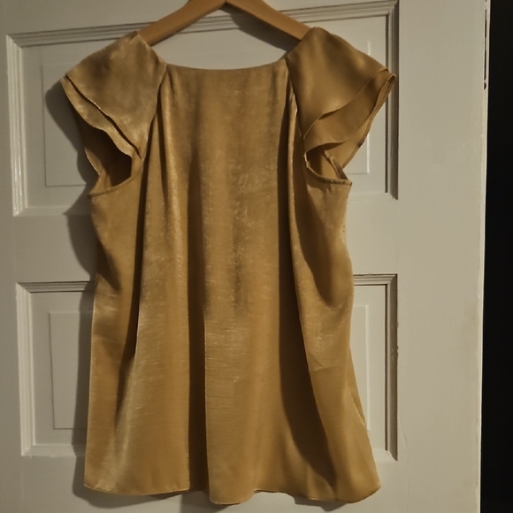 NY Collection Gold Pleated Blouse - Picture 4 of 4